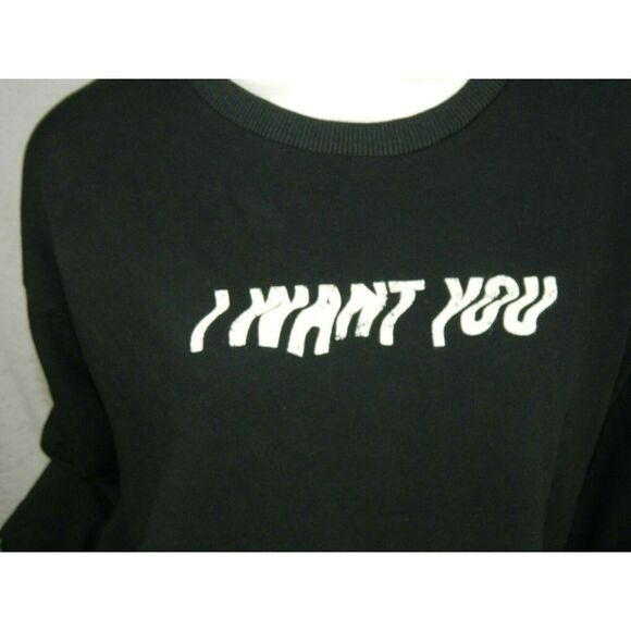 LNA Sweatshirt Black Super Soft Wavy Graphic "I Want You" Size Small - Picture 5 of 8